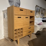 Hoge kast, naturel eikenhout